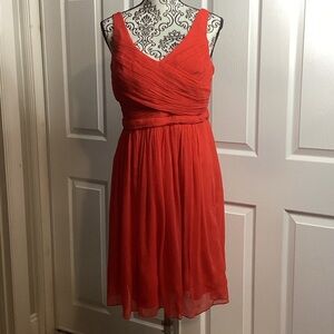 J. Crew Vibrant Red Midi Dress Criss Cross Formal Elegant 10